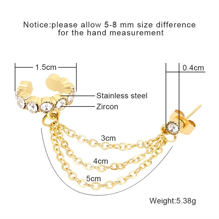Gold Plated Zircon Dangling Chain Drop Earrings suppliers Gold Plated Zircon Dangling Chain Drop Earrings suppliers