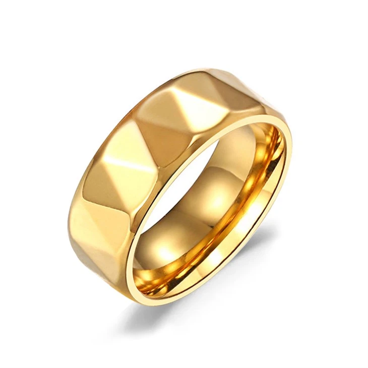 Faceted Geometric Polished Band Ring Faceted Geometric Polished Band Ring
