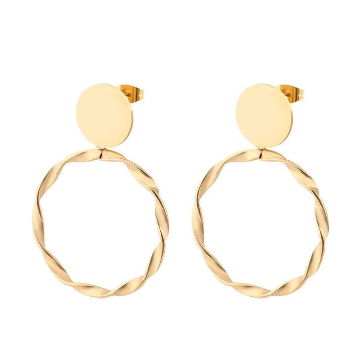 Twist Hoop Drop Earrings Twist Hoop Drop Earrings
