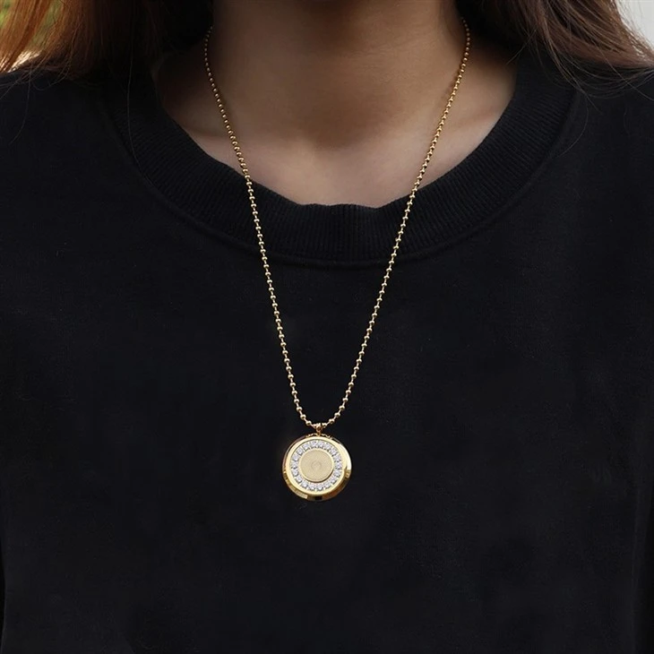 Round Micro-Pavé Circle Bead Chain Pendant Necklace price