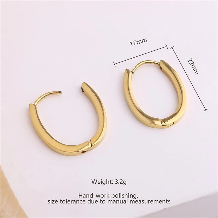 Stainless Steel PVD Polished Mini Oval Hoop Earrings best Stainless Steel PVD Polished Mini Oval Hoop Earrings best