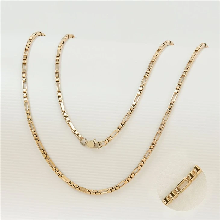 Stainless Steel Rectangular Link Chain Necklace suppliers